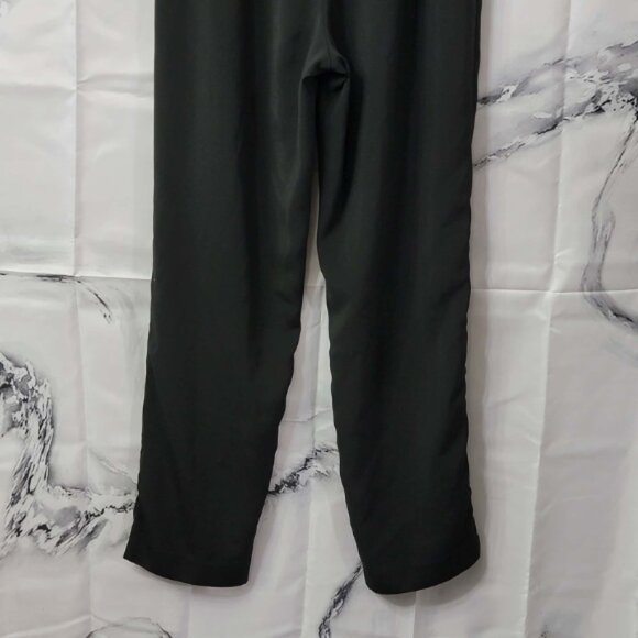 Women's Black High Rise Drawstring Ankle Slit Pants Size L (28x29) - Picture 7 of 9